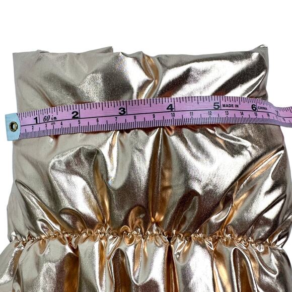 Chic Dog puffer small dog coat metallic champagne warm jacket size small - Picture 7 of 7